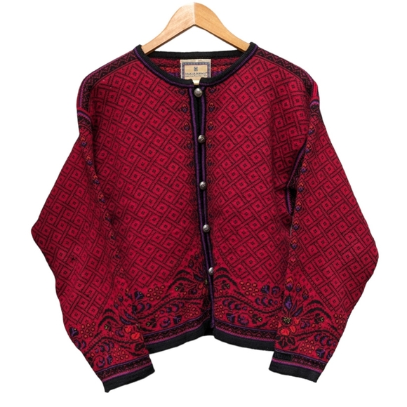 DALE OF NORWAY Floral Cardi-Sweater-L - Picture 3 of 9